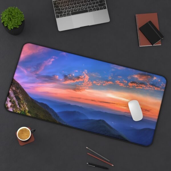 desk mat with pink and gray combo, mouse pad that fits your daily flow, workspace pad for writing, journaling